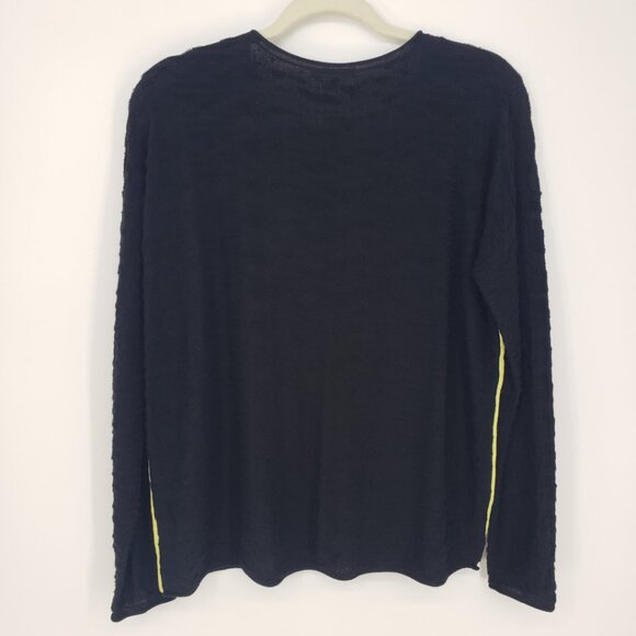 Lisa Todd Hello Weekend Pullover Sweater M Womens Chenille Embroidered Black - Picture 3 of 10